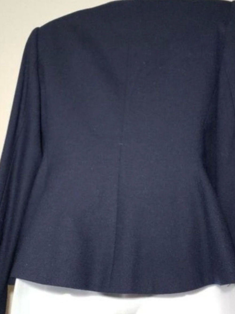 Kasper Wool Button Up Cinch Waist Blazer Navy Size Medium (6/8) - Picture 9 of 10